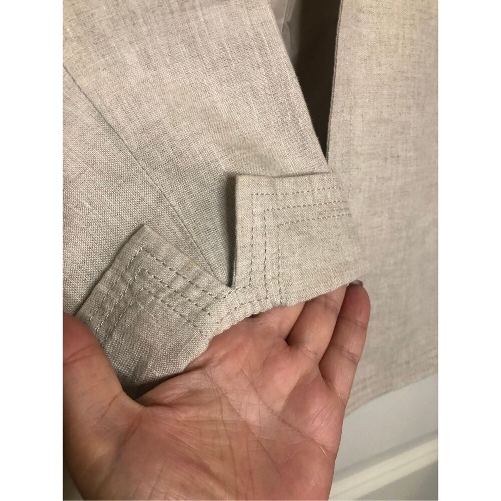 Talbots 100% Linen Blazer sz 8 coastal career old money preppy minimalist - Picture 5 of 9